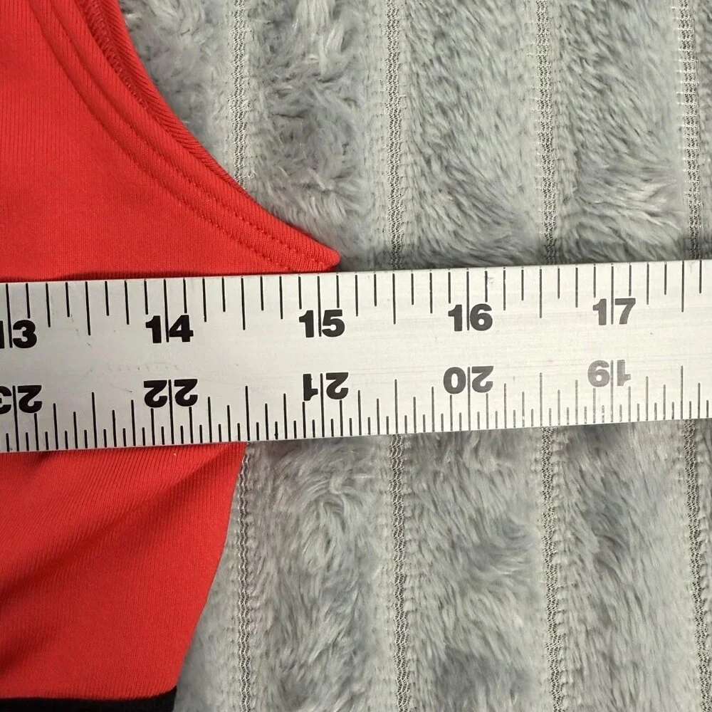 PINK Victoria's Secret Ultimate Sports Bra Womens L Red Black Logo Lined Workout